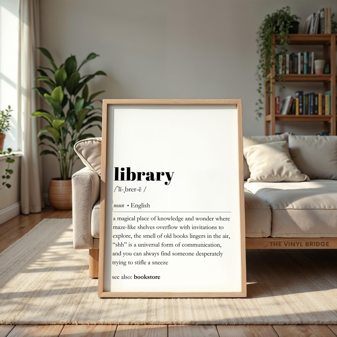Library Definition Print Funny Dictionary Decor Bookish Quote Literary Wall Art Book Lover Poster Minimalist Typography - Image 2