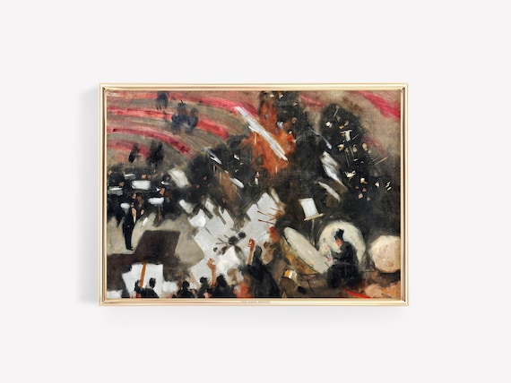 Abstract Impressionist Orchestra Concert Painting Music Art Poster