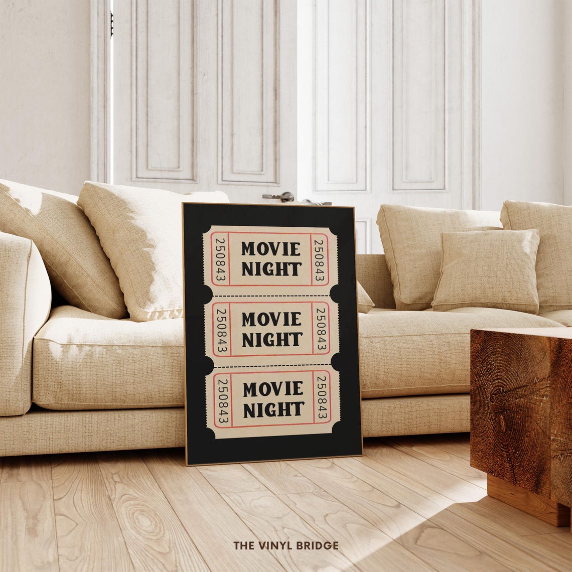 Movie Night Wall Art Admission Tickets Stub Print Black Cinema Party Decor Moody Retro Home Theater Cool Film Lover Poster - Image 4