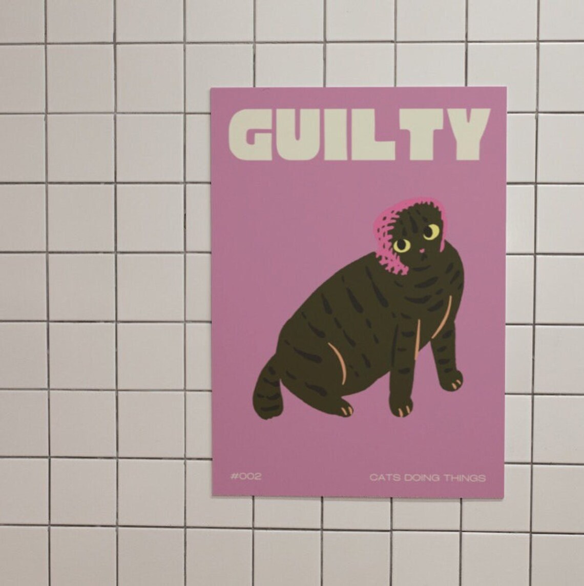 Black Cat Wall Art Print, Funny Cat Poster - Image 2