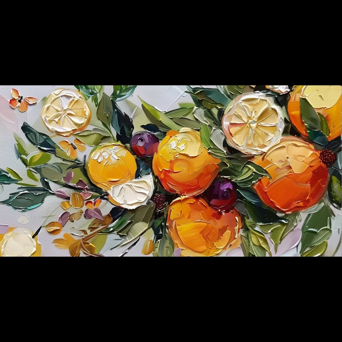 Abstract Orange Tree Still Life, Oil Painting Art Print - Image 2