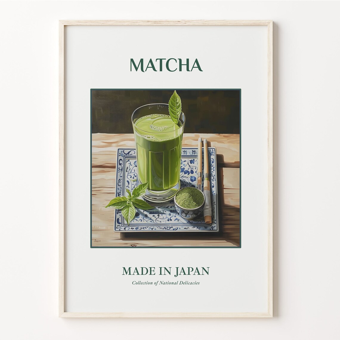 Matcha Japanese Green Tea National Delicacy Drink Art Poster
