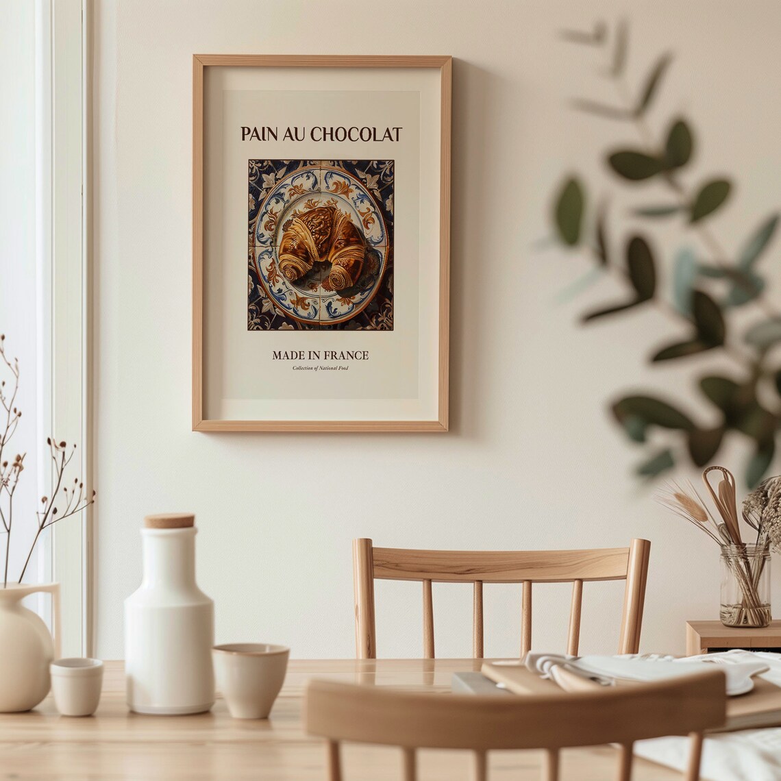 Pain au Chocolat Croissant Vintage French Bakery Kitchen Poster - Image 3