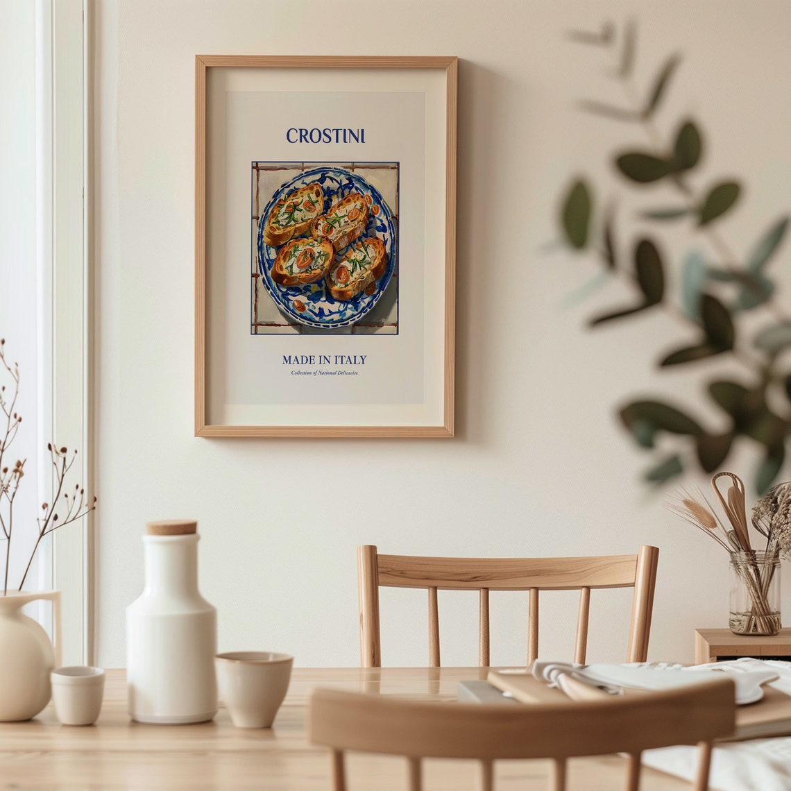 Crostini Italian Tomato Topped Toasts Maiolica Tile Kitchen Poster - Image 3