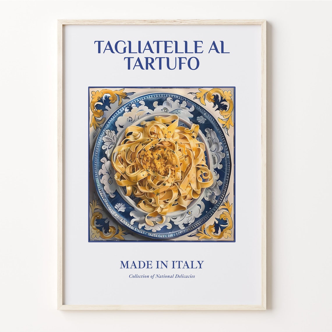 Tagliatelle al Tartufo Italian Truffle Pasta Tile Plate Art Poster