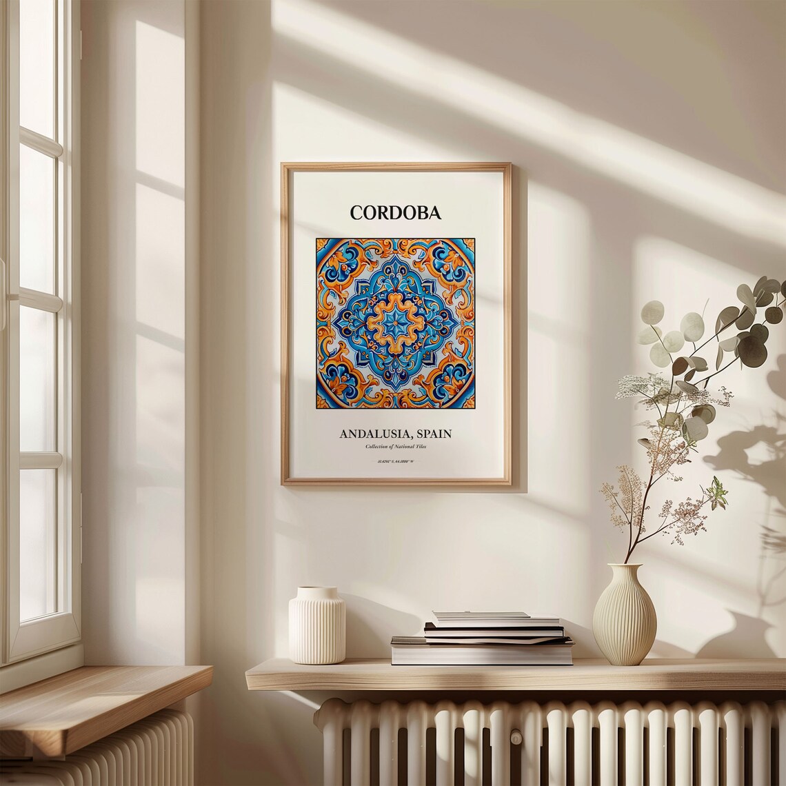 Cordoba Andalusia Spain Tile Poster with Moorish Medallion Design - Image 3