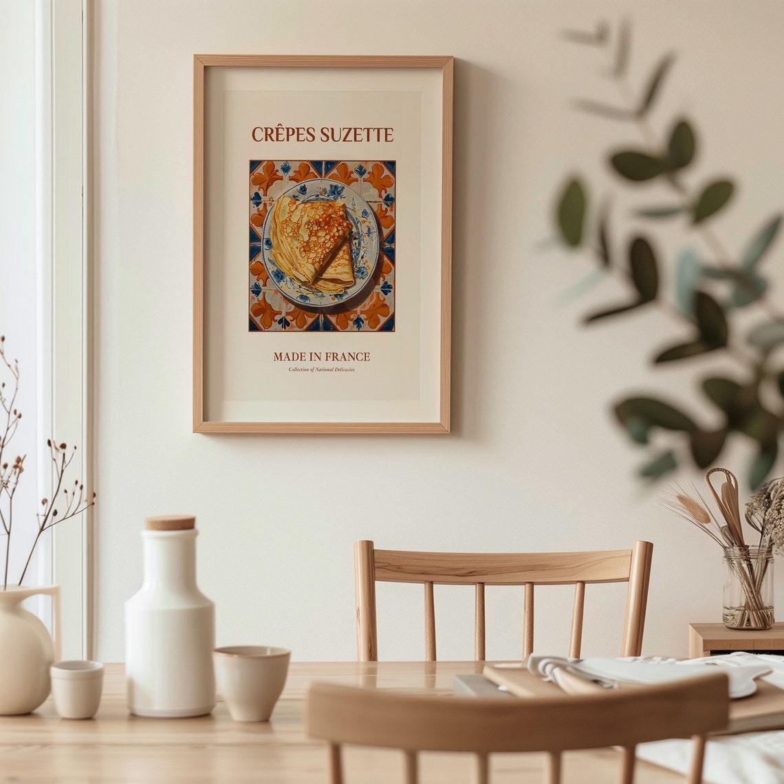 Crepes Suzette French Folded Crepes Maiolica Tile Kitchen Poster - Image 3