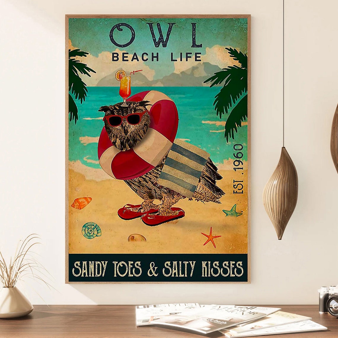 Bengal Cat Beach Life Sandy Toes Salty Kisses Funny Cat Poster - Image 3