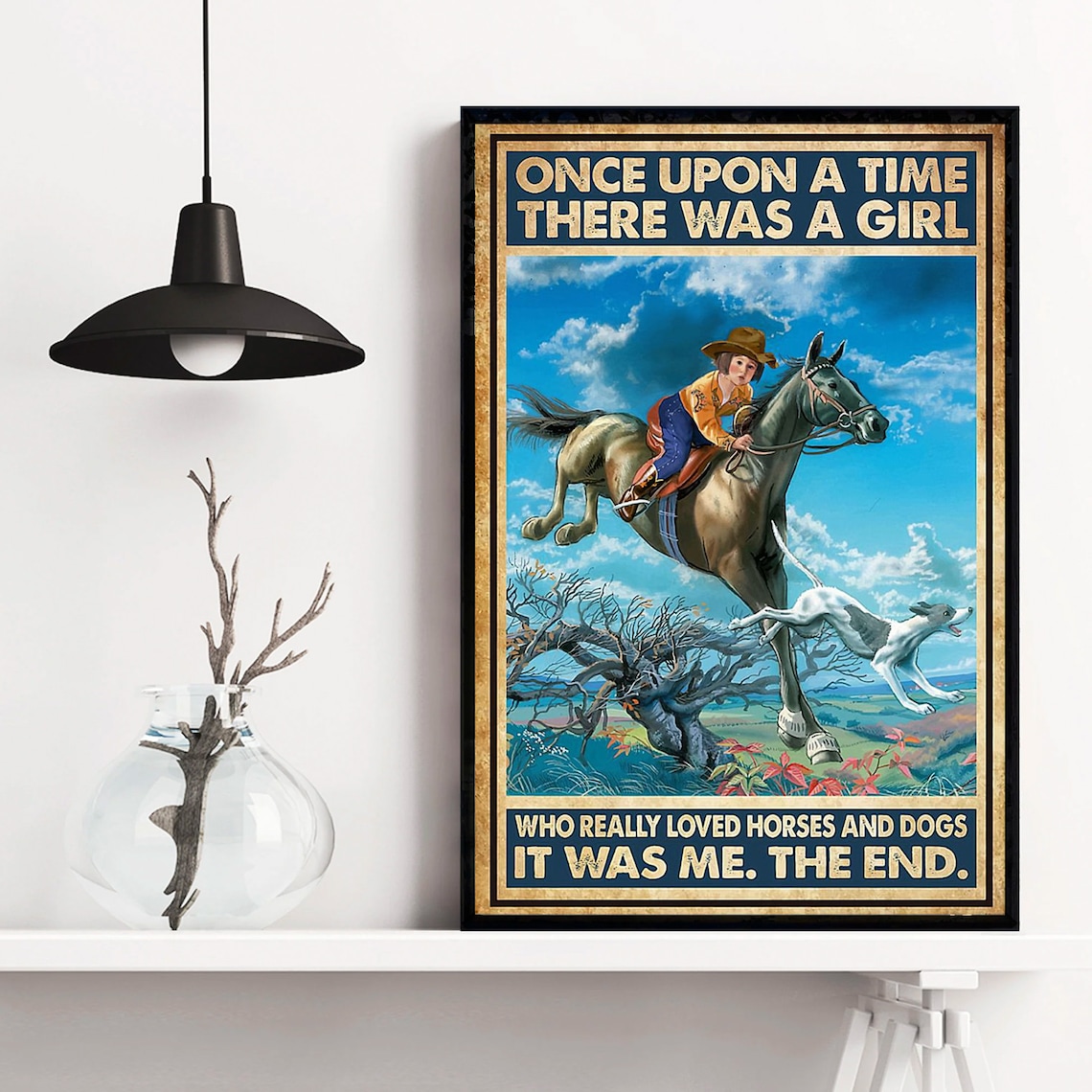 Girl Who Loved Horses And Dogs Art Print - Image 4