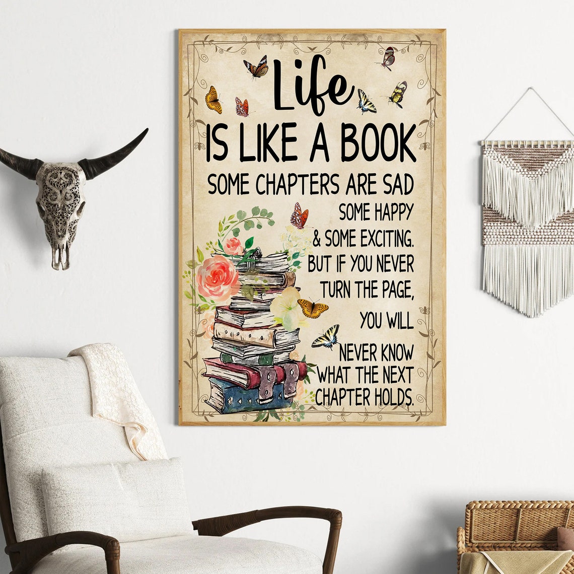 Life Is Like A Book Inspirational Chapters Quote Gift Poster - Image 3