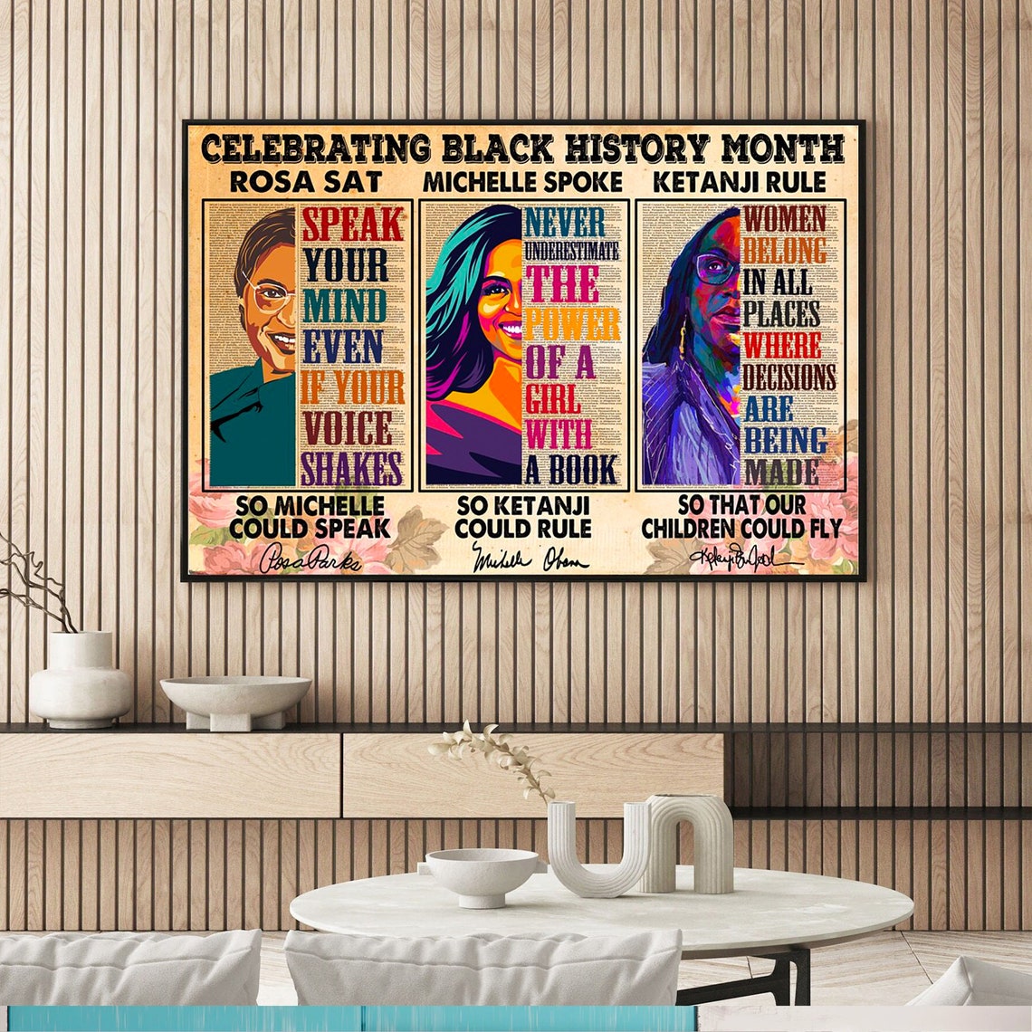 Celebrating Black History Month Rosa Parks Michelle Obama Poster - Image 2