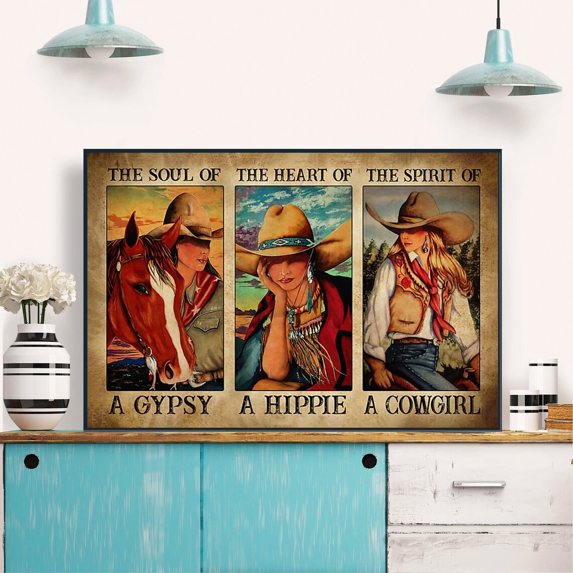 Soul Of A Gypsy Heart Of A Hippie Spirit Of A Cowgirl Poster - Image 4