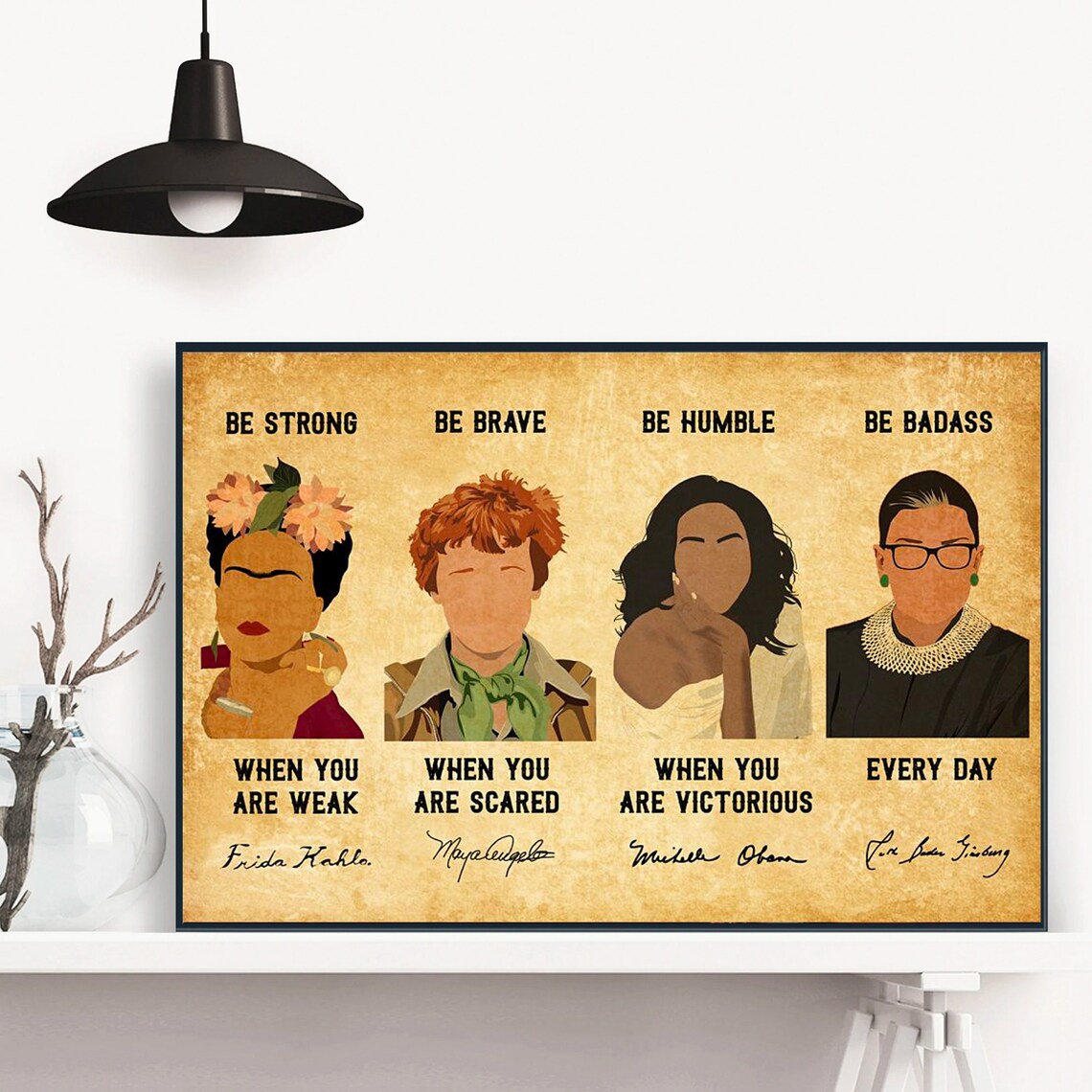 Be Strong Be Brave Be Humble Be Badass Minimalist Women Icons Poster - Image 4