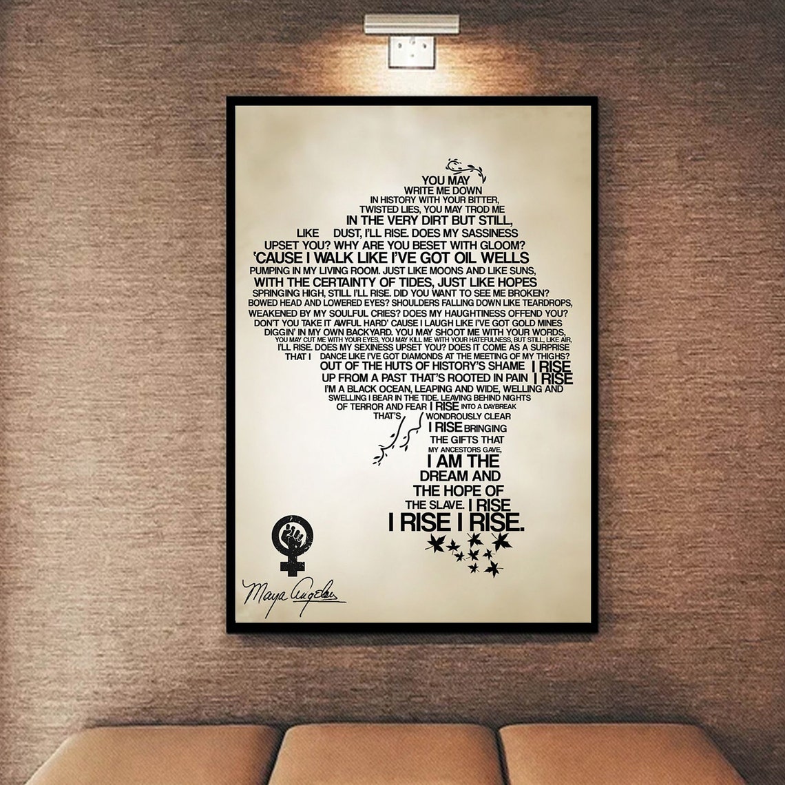 Maya Angelou Still I Rise Poem Inspirational Word Art Poster - Image 3