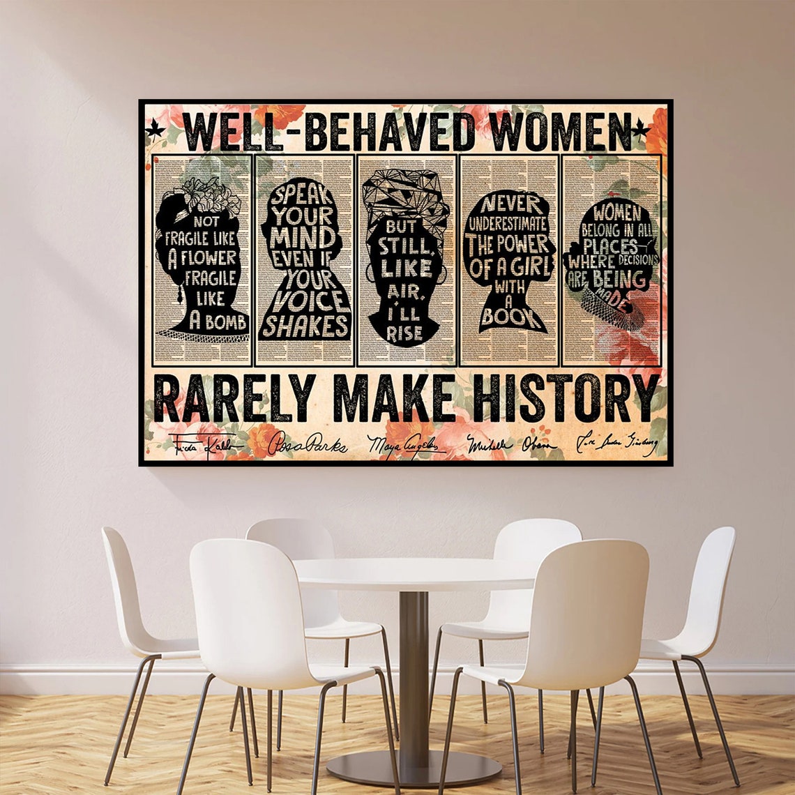 Well Behaved Women Rarely Make History Feminist Quotes Poster - Image 2