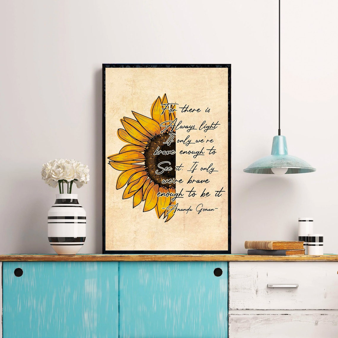 Amanda Gorman For There Is Always Light Sunflower Quote Poster - Image 4