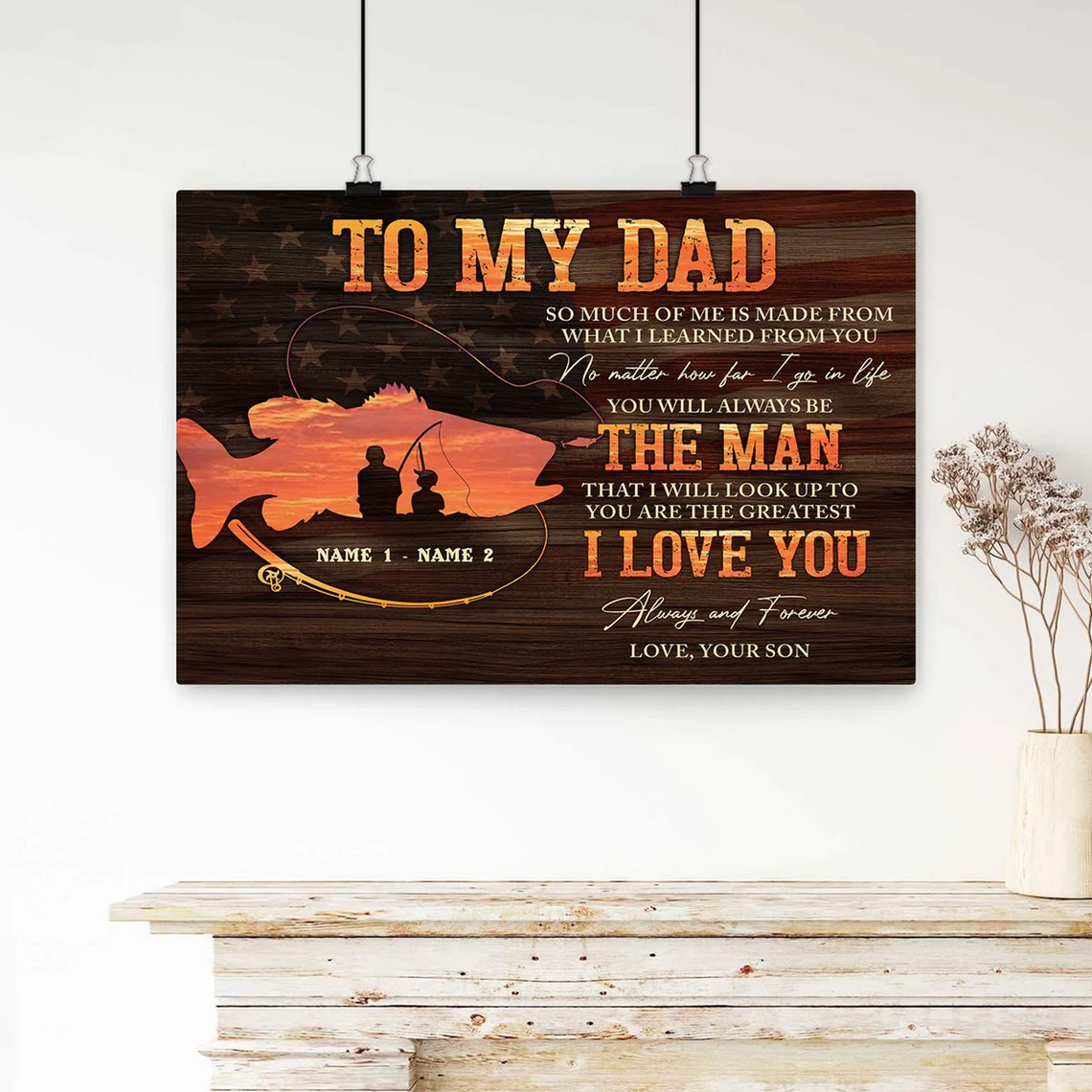 Personalized Fishing Postercanvas To My Dad Wall Art Home Decor Fathers Day Birthday Gift For Men Dad Husband - Image 4
