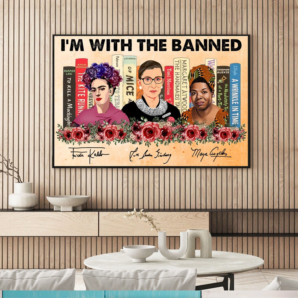 I'm With The Banned Books Literary Freedom Lovers Gift Poster - Image 3