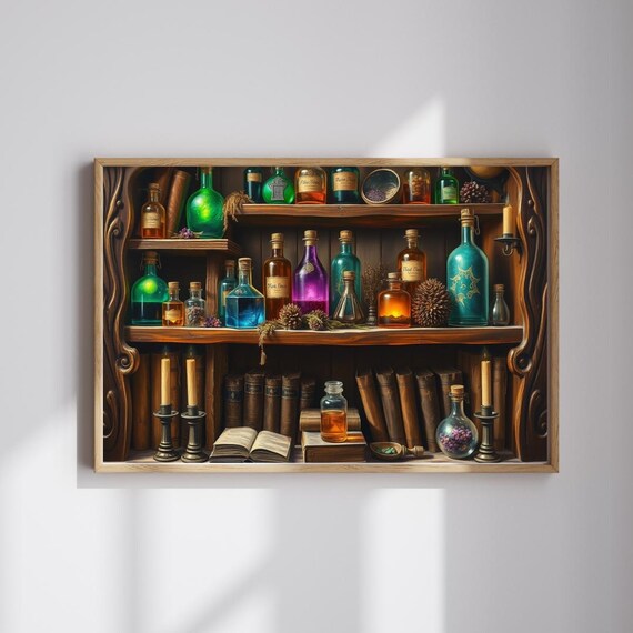 Witches Apothecary Vintage Potion Shop, Poster Print
