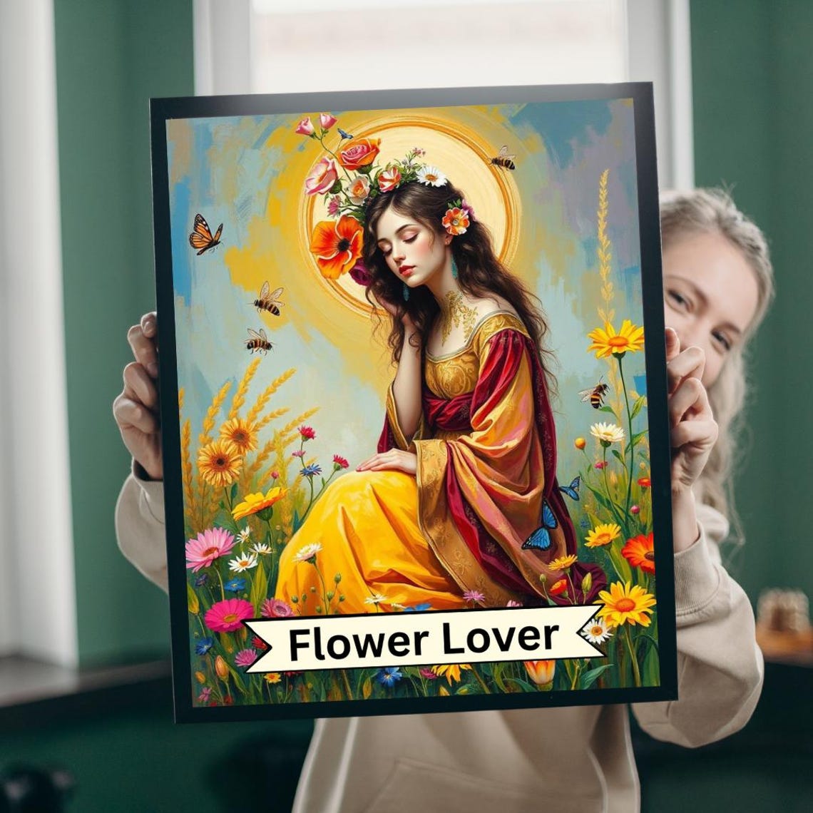 Tarot Style The Flower Lover Jigsaw Puzzle Woman With Flowers Mindfulness Activity