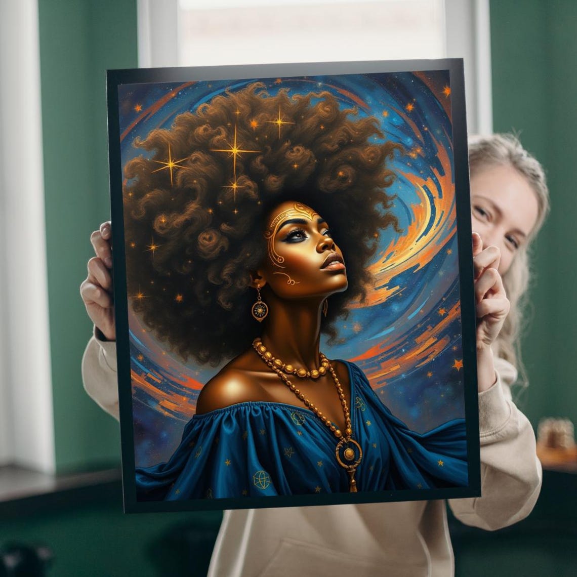 Celestial African Woman Puzzle Afrocentric Art Mindfulness Game
