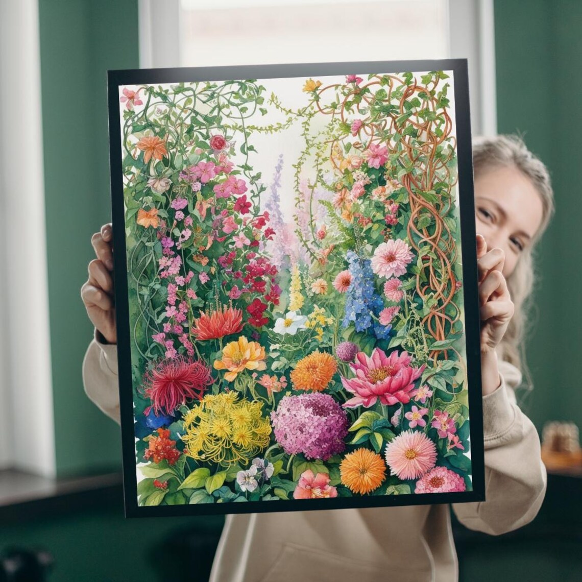 Wildflowers And Vines Jigsaw Puzzle Botanical Garden Art