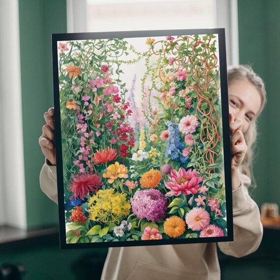 Wildflowers And Vines Jigsaw Puzzle Botanical Garden Art