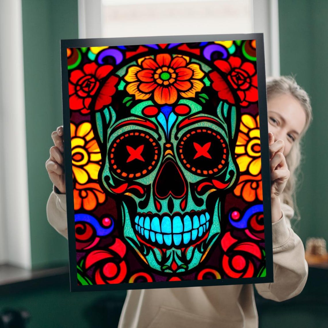 Colorful Skull Jigsaw Puzzle Vibrant Artwork Fun Activity