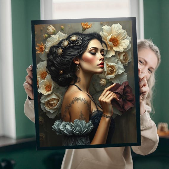 Steampunk Woman Portrait Jigsaw Puzzle Unique Art Gift