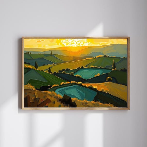 Scenic Landscape Art Puzzle Colorful Abstract Nature Design