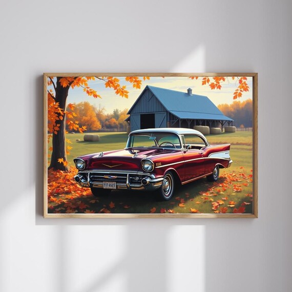 Vintage 1957 Bel Air Jigsaw Puzzle Autumn Nostalgia Car Game