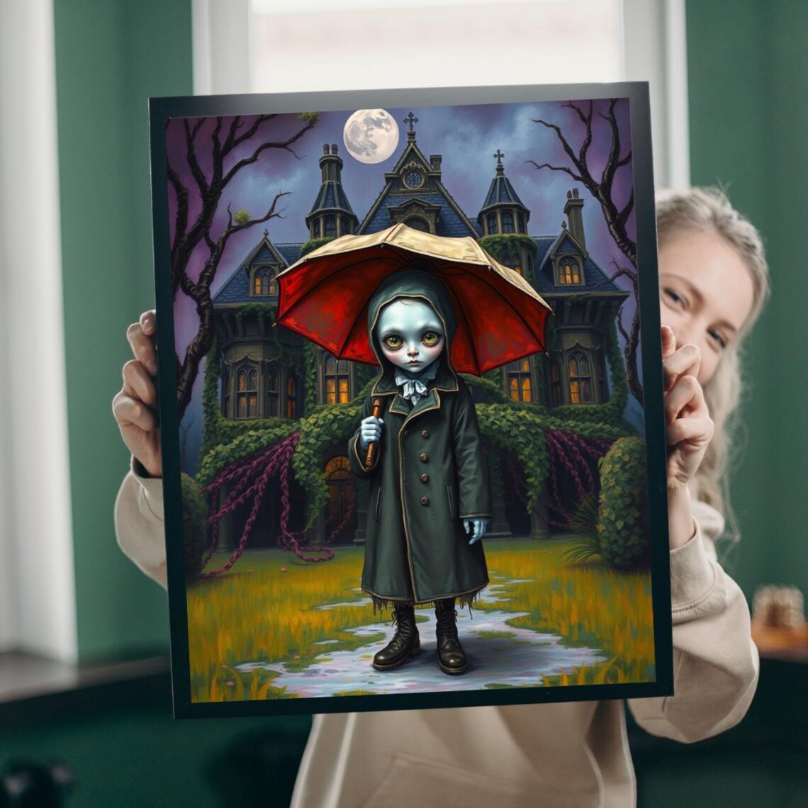 Spooky Gothic Puzzle Victorian Orphan Illustration Jigsaw
