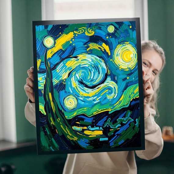 Starry Night Abstract Art Jigsaw Puzzle Family Game