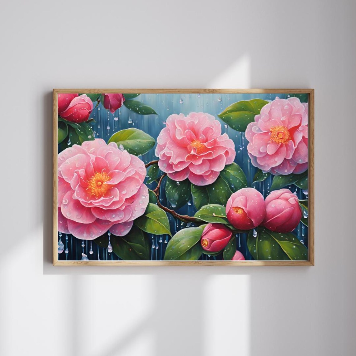 Peonies In Rain Art Print, Floral Gift