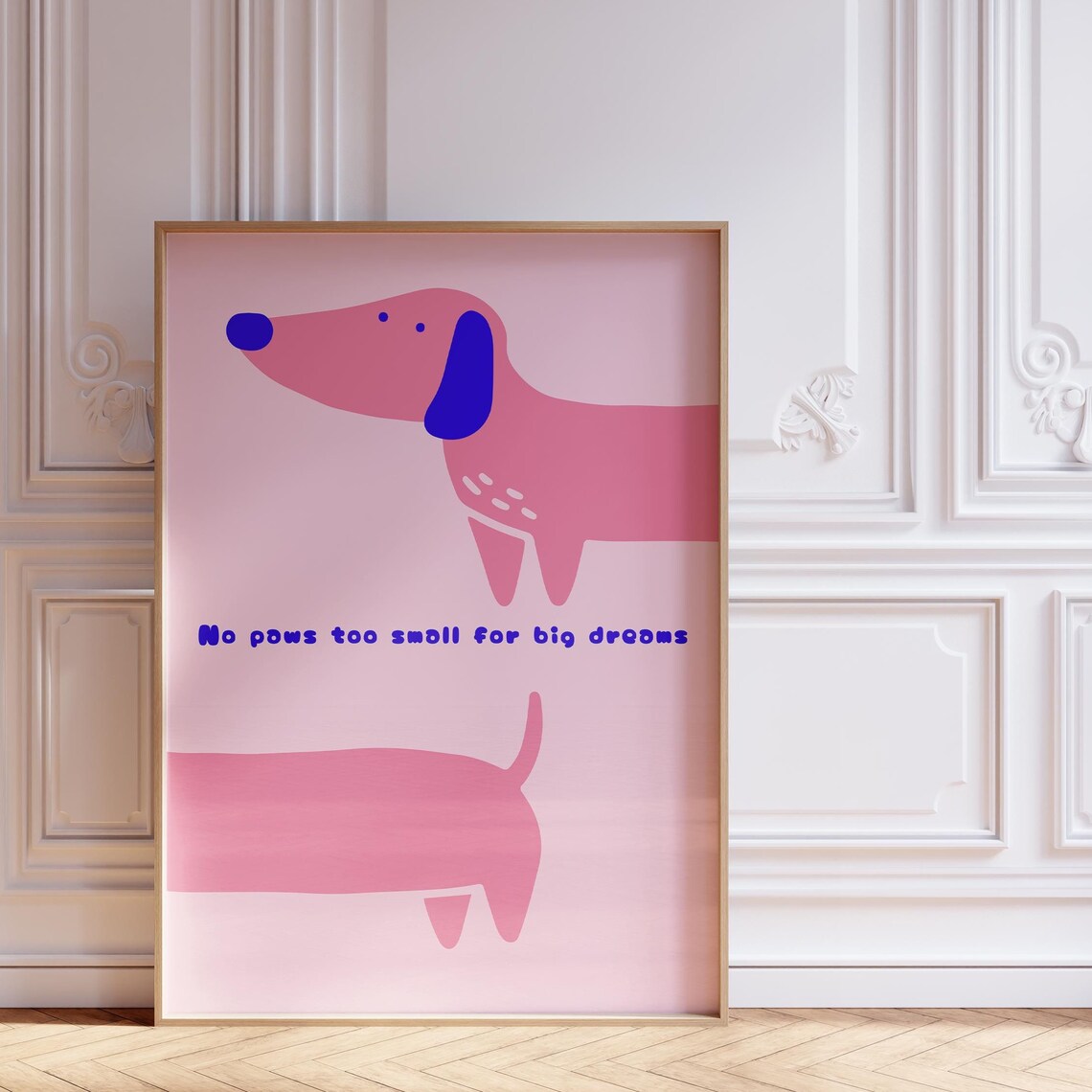 Dachshund Dog Funny Decor Art Print, Maximalist