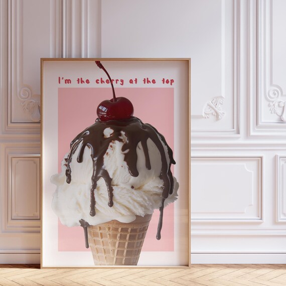 Cherry Altered Art Print Feminist Art For Aesthetic Room Decor Funky Wall Art Quote Wall Art Retro Trendy Poster For Above Couch Art