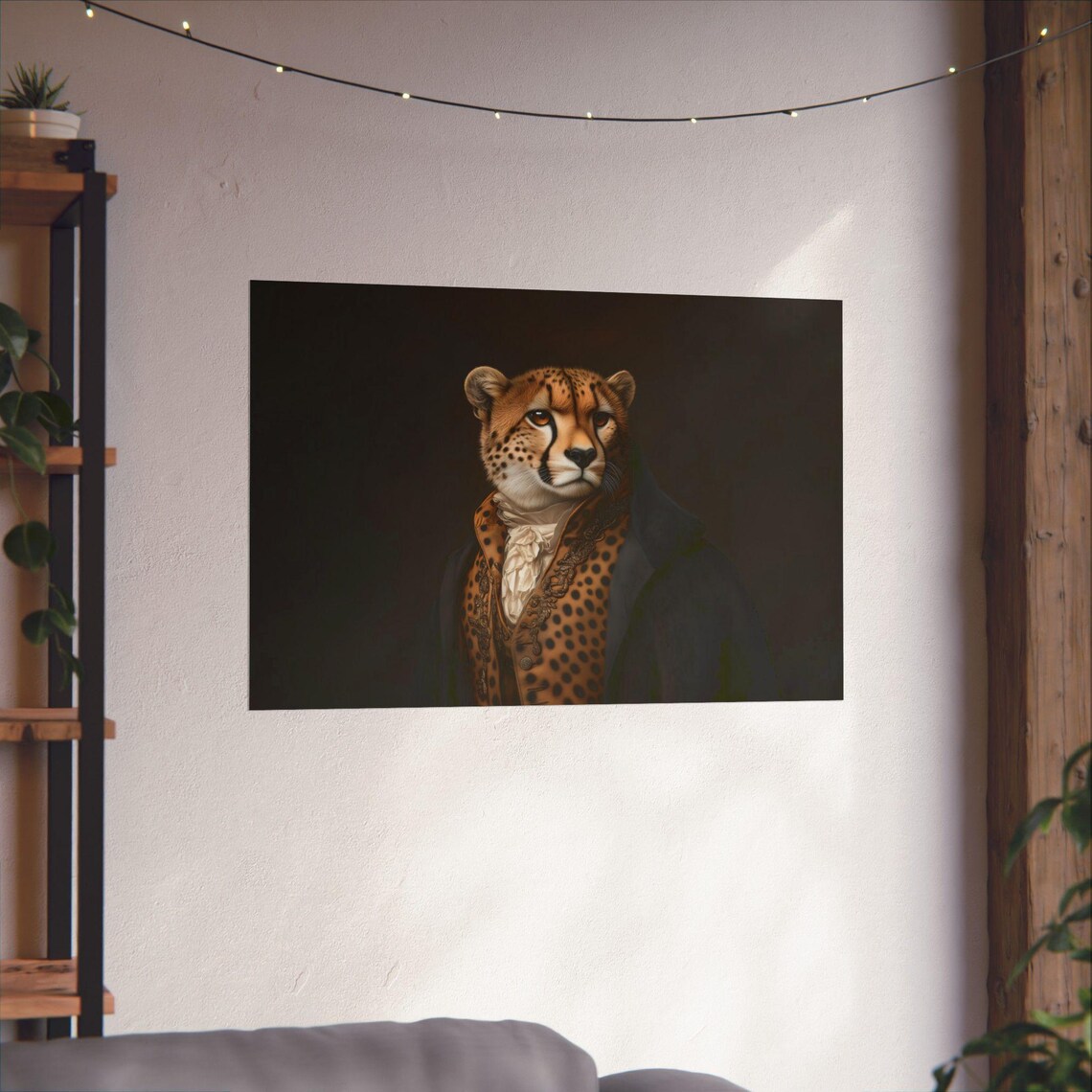 Dapper Cheetah Gentleman Portrait Victorian Style Elegant Wild Cat Poster - Image 3