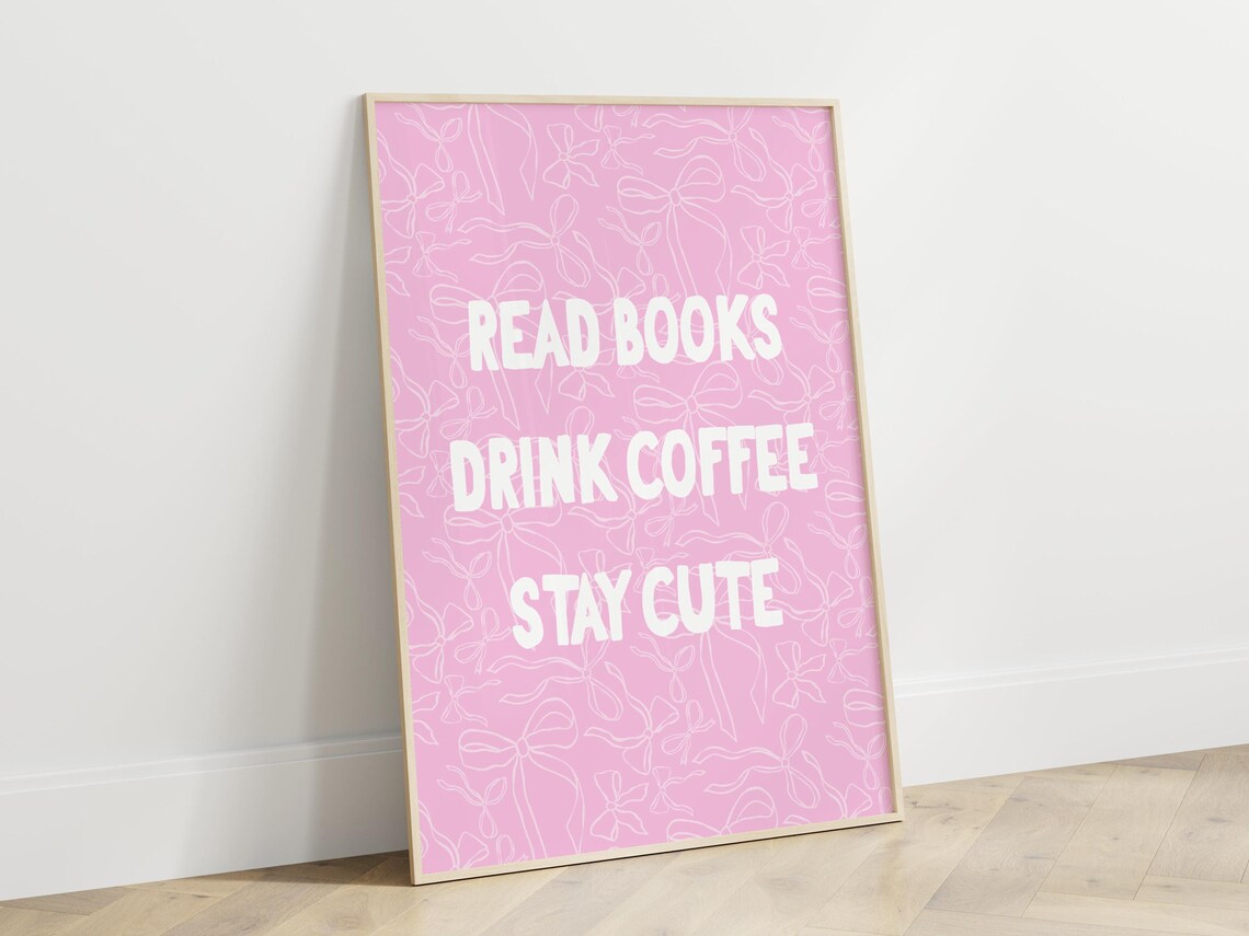 Read Books Drink Coffee Bookish Wall Art Book Lover Quote Print Book Print Bookish Gifts Bookish Decor Book Decor Wall Art - Image 2