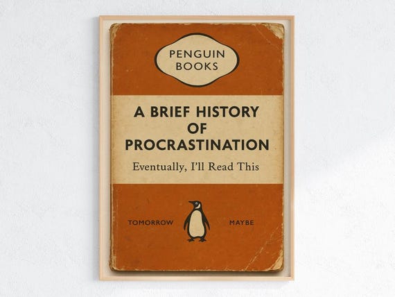 Funny Penguin Book Poster, Vintage Satire Art Print