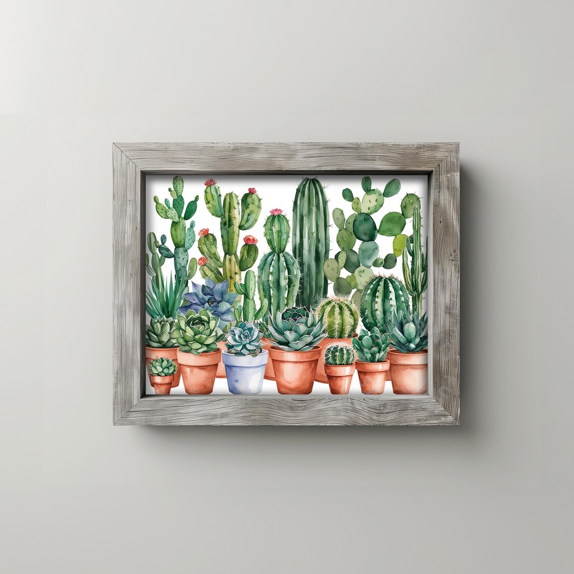 Watercolor Cactus, Boho Desert Plants Art Print - Image 2