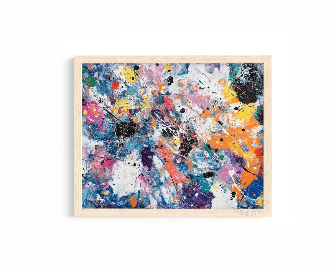 Abstract Expressionism, Colorful Splatter Art Print