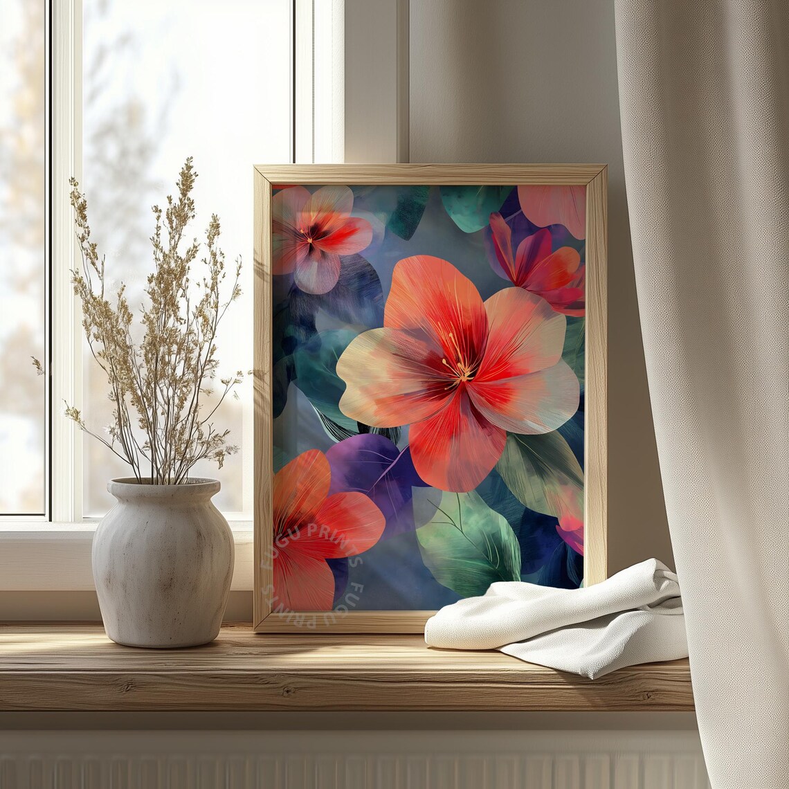 Abstract Floral Print, Modern Botanical Decor - Image 4