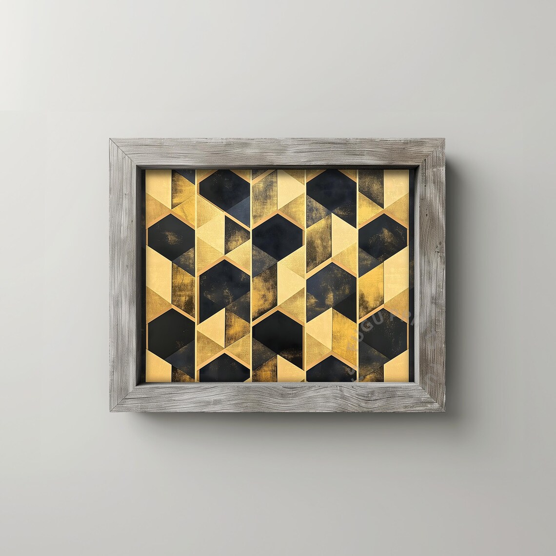 Black Gold Geometric Art Deco Abstract Decor - Image 2