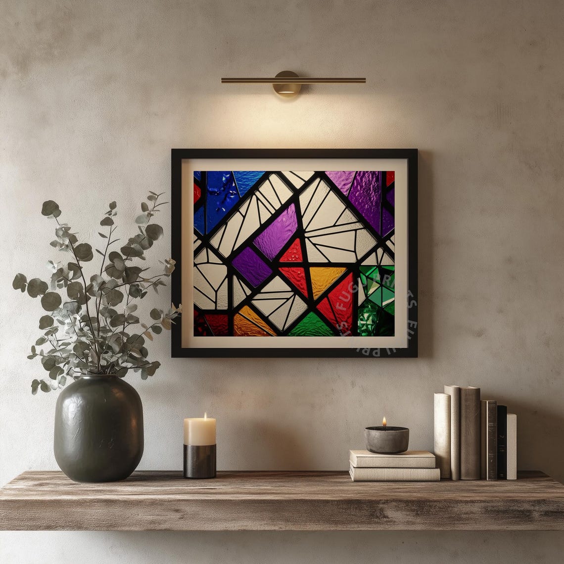 Geometric Stained Glass Modern Art - Image 4