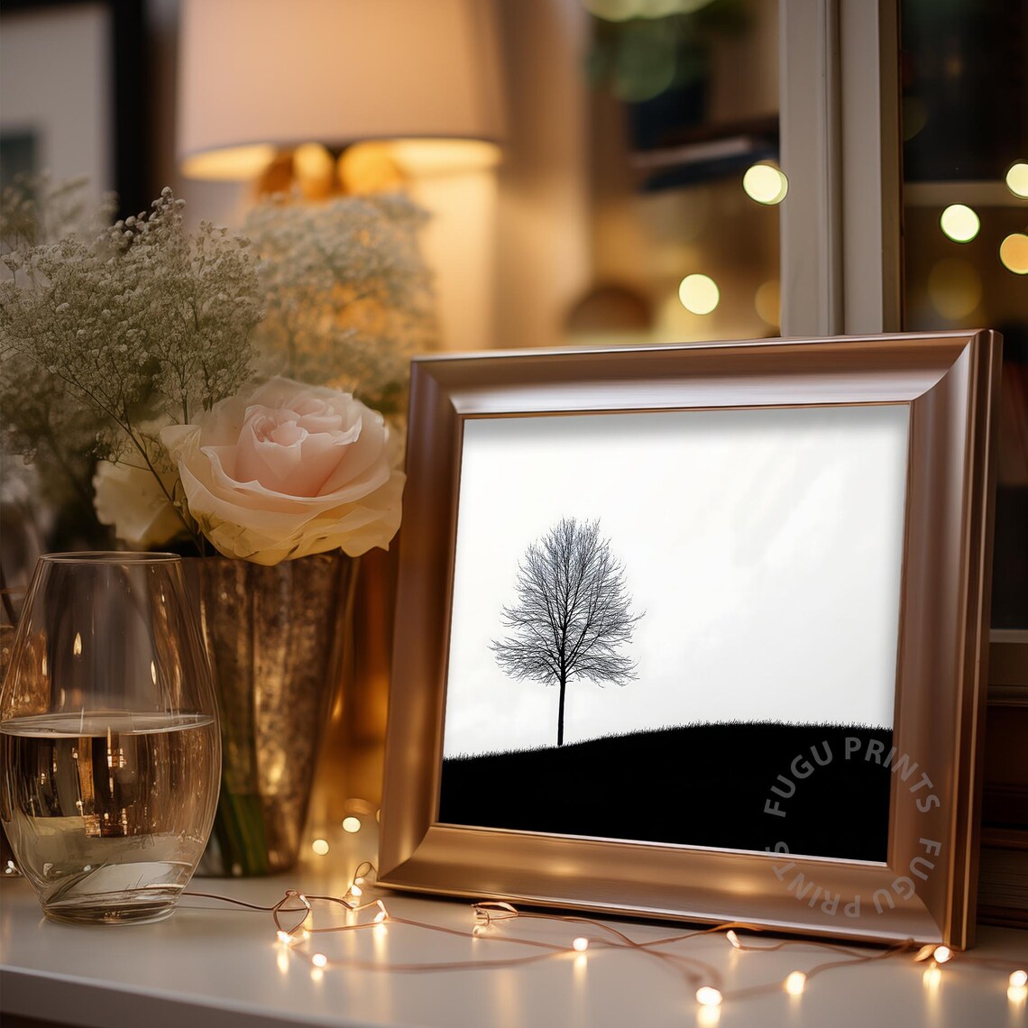 Minimalist Tree Print, Black And White Landscape - Image 3