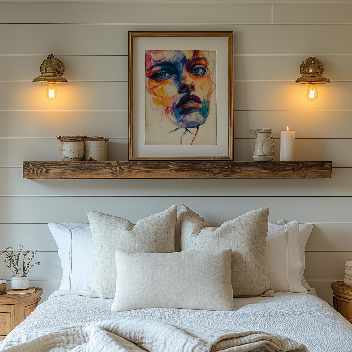 Abstract Woman Portrait, Watercolor Wall Decor - Image 2