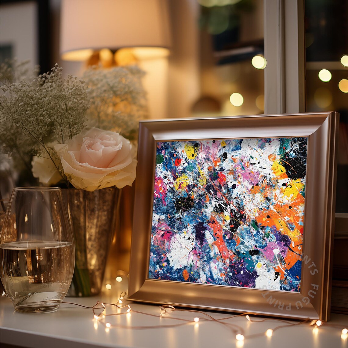 Abstract Expressionism, Colorful Splatter Art Print - Image 3