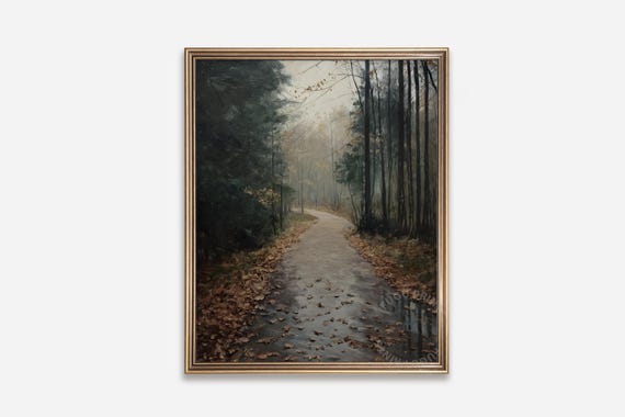 Forest Path, Moody Autumn Landscape Print