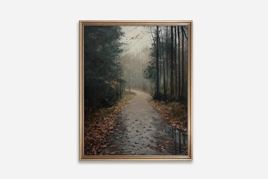 Forest Path, Moody Autumn Landscape Print
