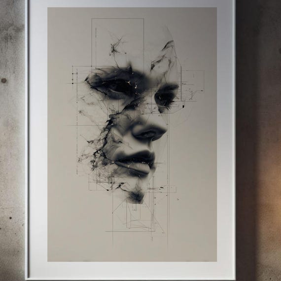 Abstract Portrait Line Art Print Modern Minimalist Decor